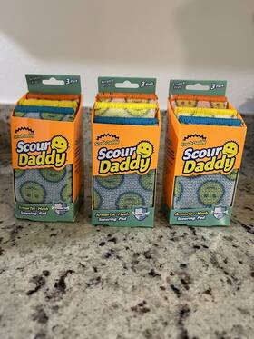Scrub Daddy 859547004688 Scour Armortec Mesh Scouring Pads 3 Pack. New