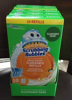 302124 Scrubbing Bubbles New Toilet Cleaning Flushable Refills 5 Boxes/10 Ea. 50 Total