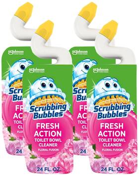 319647 Scrubbing Bubbles Fresh Action Toilet Bowl Cleaner Floral Fusion 24 Oz Pk 4 New