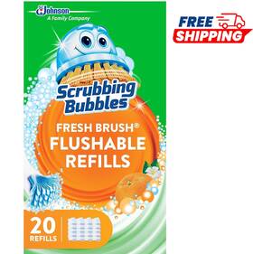 Scrubbing Bubbles 744110646009 Flushable Toilet Bowl Wand Cleaner Refills Fresh Brush Cleane