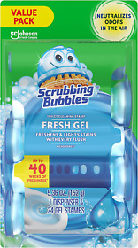Scrubbing Bubbles Fresh Gel Toilet Cleaning Starter Kit Rainshower Scent