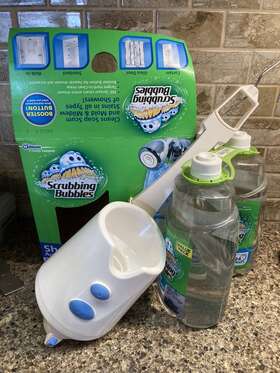 Scj-hc-008 Scrubbing Bubbles Automatic Shower Cleaner Booster Button Includes Full Refill