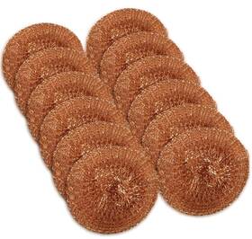 Scrubit 301652409907 12 Pack Copper Coated Scourers By Inch Scrubber Pad Used For Dishes Pots Pans And O