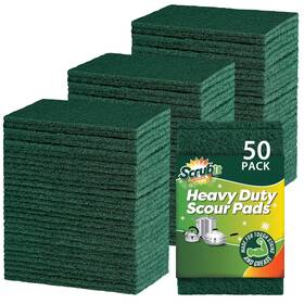 Scrubit 850059528419 Heavy Duty Scouring Pads Non-scratch Reusable Green 50 Count