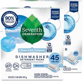 020732913228977 Seventh Generation Dishwasher Detergent Packs Free And Clear 45 Pods