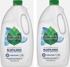 Seventh Generation 732913221707 Dishwasher Detergent Gel Free And Clear 42 Oz Bottle 2 Pack