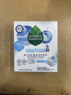 Seventh Generation 732913451753 Free And Clear Dishwasher Packs - 45 Count