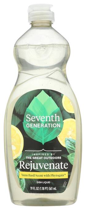 Seventh Generation 732913452491 Hand Dish Liquid Yuzu Basil Rejuvenating 19 Fl Oz