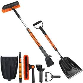 Sherytoy 602309479220 Extendable Ice Scraper And Snow Brush Shovel For Car Rotatable