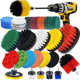 Shieldpro 761392421803 45 Piece Drill Brush Attachment Set All Purpose Power Clean Scrubber