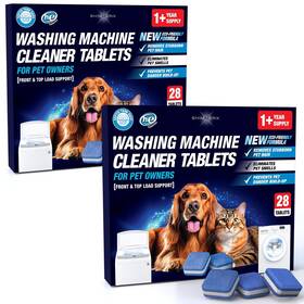 Shimmerix 850041463476 Washing Machine Cleaner Pro Tablets For Pet Owners 56 Pack Front And Top Load