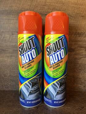 Shout Factory 052110704170 Auto Multi Purpose Interior Cleaner Stain Lifting Foam 22 Oz Spray Cans X2