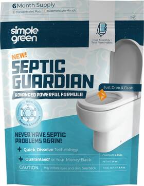 Simple Green 043318006968 Septic Guardian Monthly Tank Treatment Pods 6 Month Supply