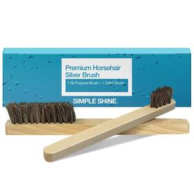Simple Shine. 853910007450 Horsehair Silver Brush Set Detail 2 Cleaning Brus