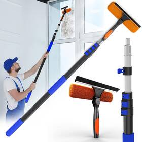 Skgpole 717373086899 26ft Reach Window Squeegee For Cleaning Kit With 5-20 Foot Telescoping Extension