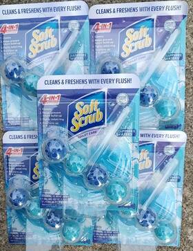 11162 Soft Scrub 4-in-1 Rim Hanger Toilet Bowl Cleaner Sapphire Waters 1 Count 5 Pack