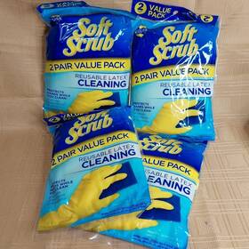 Soft Scrub 731919123220 Medium Reusable Latex Gloves 2 Pair Per Pack Qty 4 Packs