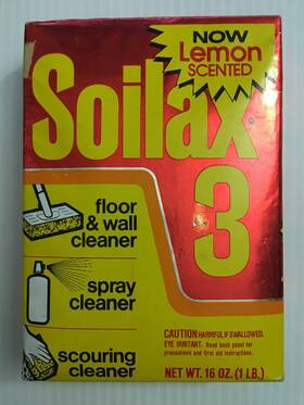 05170036152 Soilax 3 Lemon Scented Floor Wall Cleaner Spray Scouring Used Half Box
