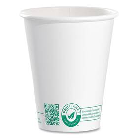 Solo 041165016406 378plaplatpk 8 Oz Compostable Paper Hot Cups - White/green 50/pk New