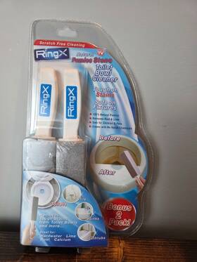 Rx-mc12 Spark Innovators Corp. Ring X - Natural Pumice Stone Toilet Bowl Cleaner 2 Pack