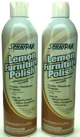 Spraypak 010228341090 2-pack - Lemon Furniture Polish 17oz Can Cleaning Product. A