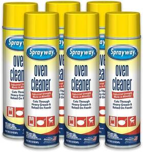 Sprayway 445046479480 Oven Cleaner Aerosol Spray 20oz Pack Of 6 Foaming Action Cuts Thro