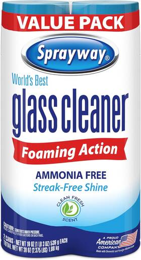 Sw0502r Sprayway Glass Cleaner Foaming Aerosol Spray 19oz Pack Of 2 Ammonia-free St