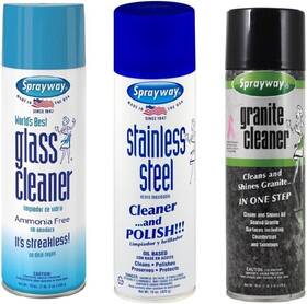 Sw148r Sprayway 3 Can Combo Pack Kitchen Cleaner Glass Stainless Steel And Granite