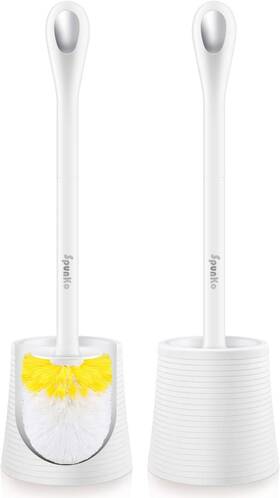 Tb002 Spunko Toilet Brush And Holder Set 2 Pack Bowl Cleaner With Plastic Long H