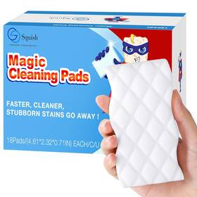 Squish 850061825124 Magic Eraser Sponge 18 Pack Cleaning Pads For Walls Oven Kitchen And Shoe