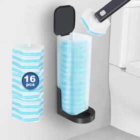 Squish 850061825247 Disposable Toilet Brush With 16 Refills Wall-mounted No-drill Adhesiv