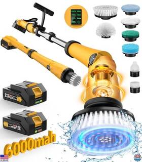 B0d9l76y2j Stanley Cordless Electric Spin Scrubber 1200rpm With 8 Brushes For Bath/tub/floor