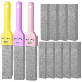 Xc-hk079-006 Starvortex 12pc Pumice Stone For Toilet Cleaning With 3 Handle Replaceable Pumices Nature