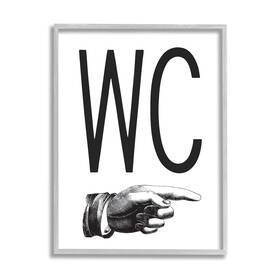 Stupell Industries 049182128195 Wc Typography Finger Pointing Right Minimal Bathroom Designed By Lettered An