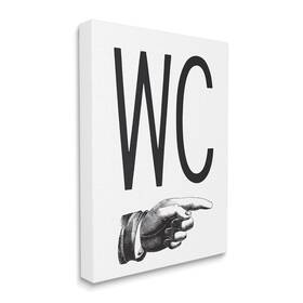 Stupell Industries 049182128232 Wc Typography Finger Pointing Right Minimal Bathroom Designed By Lettered An