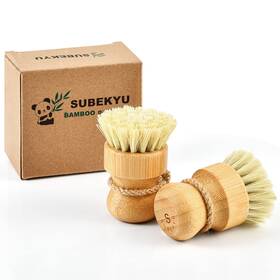 B09yh595js Subekyu Bamboo Dish Scrub Brushes For Kitchen Wooden Cleaning Scrubbers Set Washing