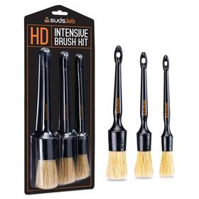 Sl-bhb01-800 Suds.lab Hd Intensive Brush Kit 3pack Premium Boar S Hair Brushes Scratch Free Design