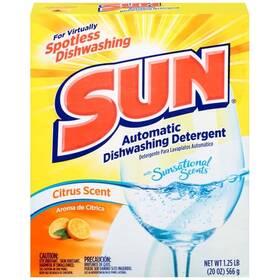 Sun 072613160228 Dish Automatic Citrus Scent Dishwashing Detergent Powder 20 Oz. 2 Pack
