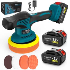 Polisher-d8000 Sundpeypro 21v Cordless Car Buffer Polisher - 6 Inch With 2 X 4.0ah Battery