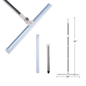Gc8-50 Sunki Floor Squeegee 20 Inch Silicone Long Handle Of 65 For Window Cleaning Shower
