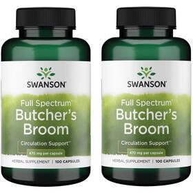 Swanson Premium 087614905945 Butchers Broom 470 Milligrams 100 Capsules 2 Pack