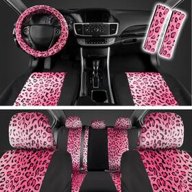 Swiffer 003700081216 Carxs Leopard Print Car Seat Covers Full Set Includes Matching Belt Pads A