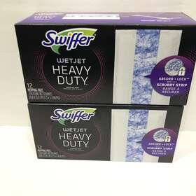 Swiffer 037000731177 Wet Jet Heavy Duty Mopping Pads Absorb Lock Scrubby 12 Count Lot Of 2