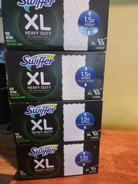 90929529 Swiffer 4-10 Ct Xl Heavy Duty Dry Sweeping Cloths 1.5x Wider Plus Large Fe/sh