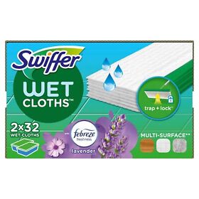 3700075456 Swiffer Sweeper Lavender Vanilla And Comfort Wet Mopping Cloths 64 Ct