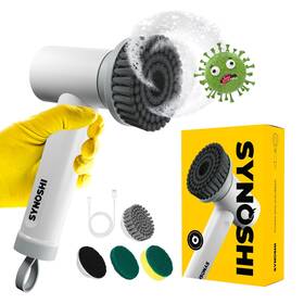 Synoshi 060694461063 Electric Spin Scrubber Power Cleaning Brush With 3 Replaceable Head