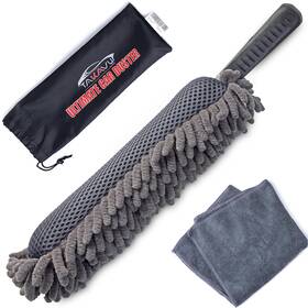 Takcspseon1 Takavu Car Duster Interior - Double-sided Microfiber With Comfort Handle Lint And Sc