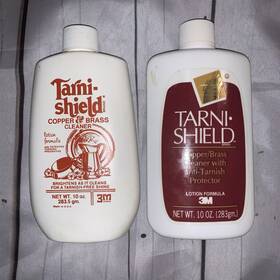Tarni-shield 021200010736 2 Copper And Brass Cleaning Lotion Rare 10 Oz Bottles 50% Full