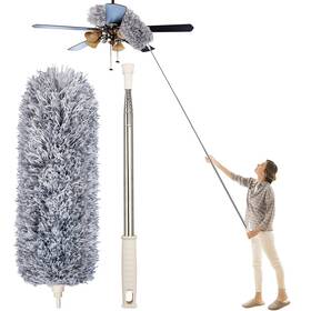 465465 Tech Logo Electronics Microfiber Feather Duster For Home Cleaning Fan Cleaner Brush With Long Rod