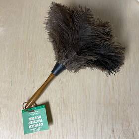Texas Feathers 033875061326 New Vintage Feather Duster 12 Inch Cleaning Tool Ostrich Wood Usa